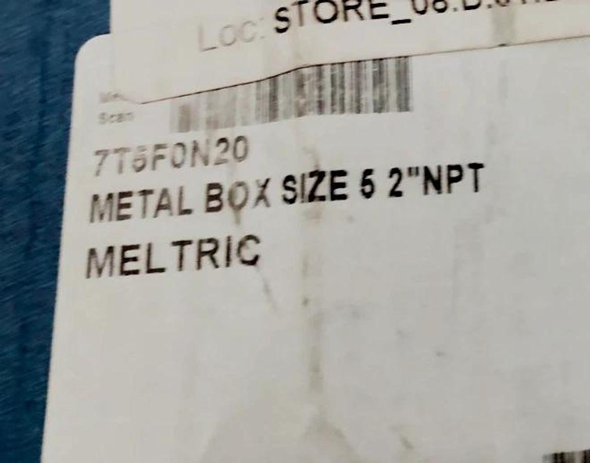 New Meltric 7T5F0N20 Metal Box Gray 2" NPT Size 5