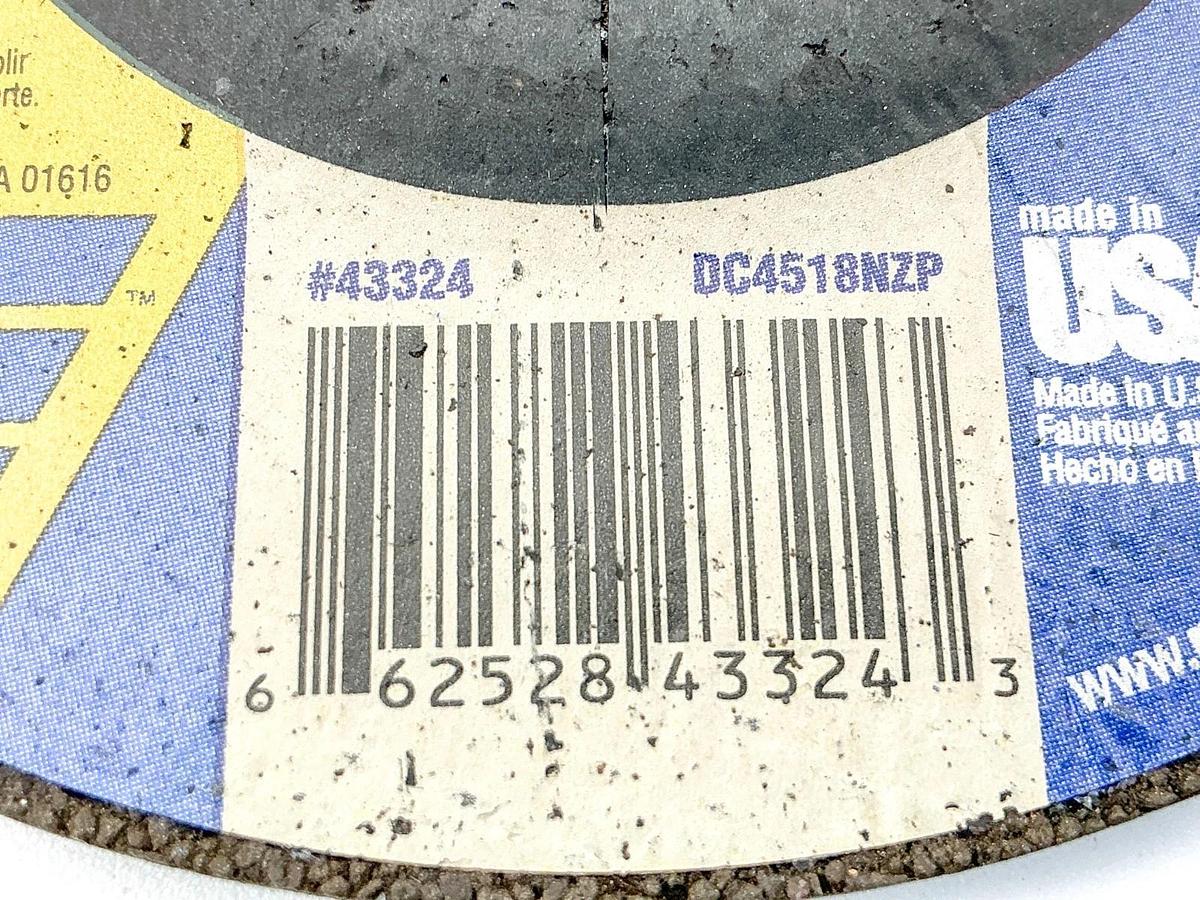 New Lot of 2 Norton 43324 Cutting Grinding Wheel 4-1/2X1/8"X7/8" - No Box