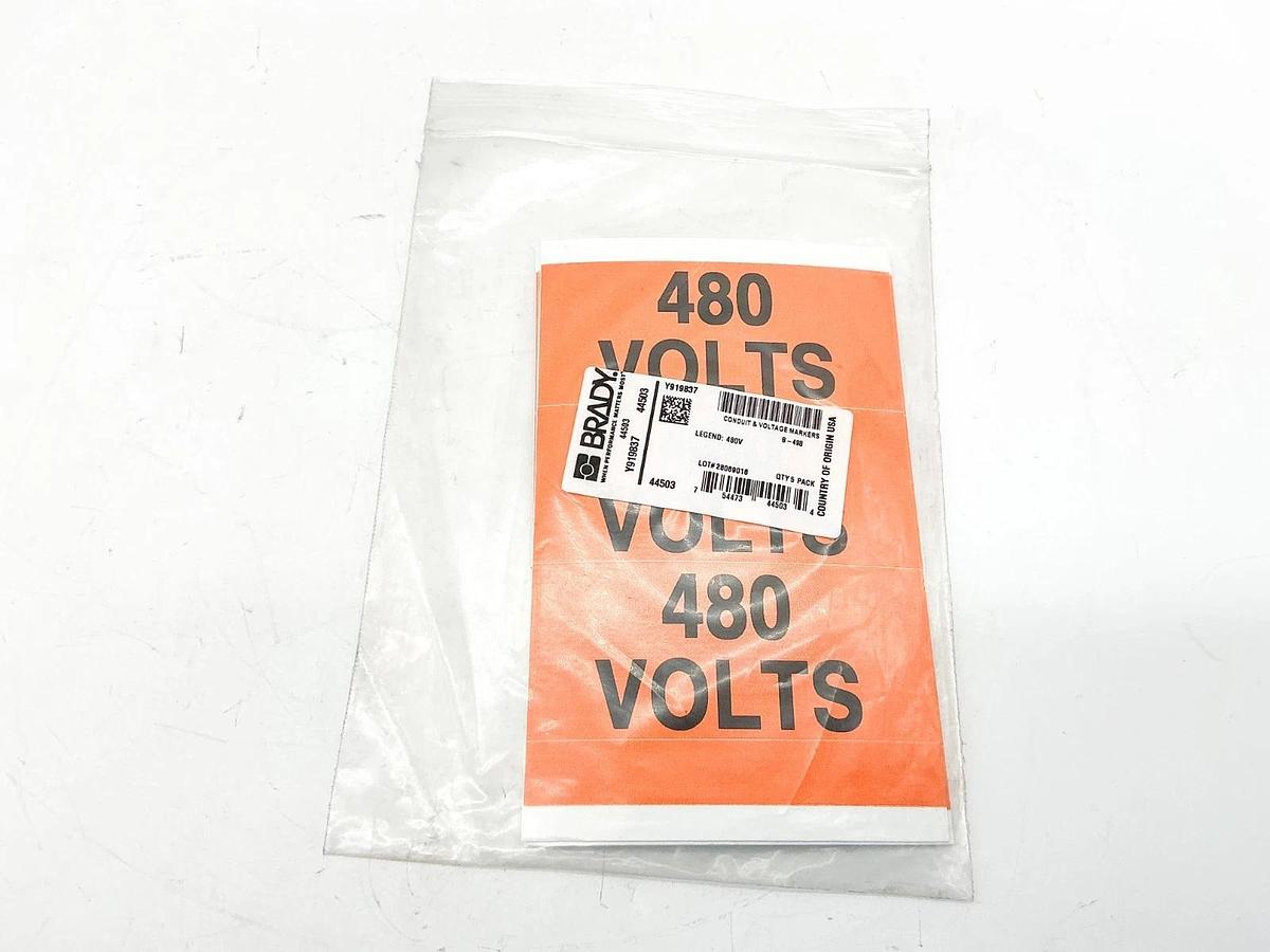New Pack of 10 Brady 44503 Conduit & Voltage Markers 480 Volts Y919837