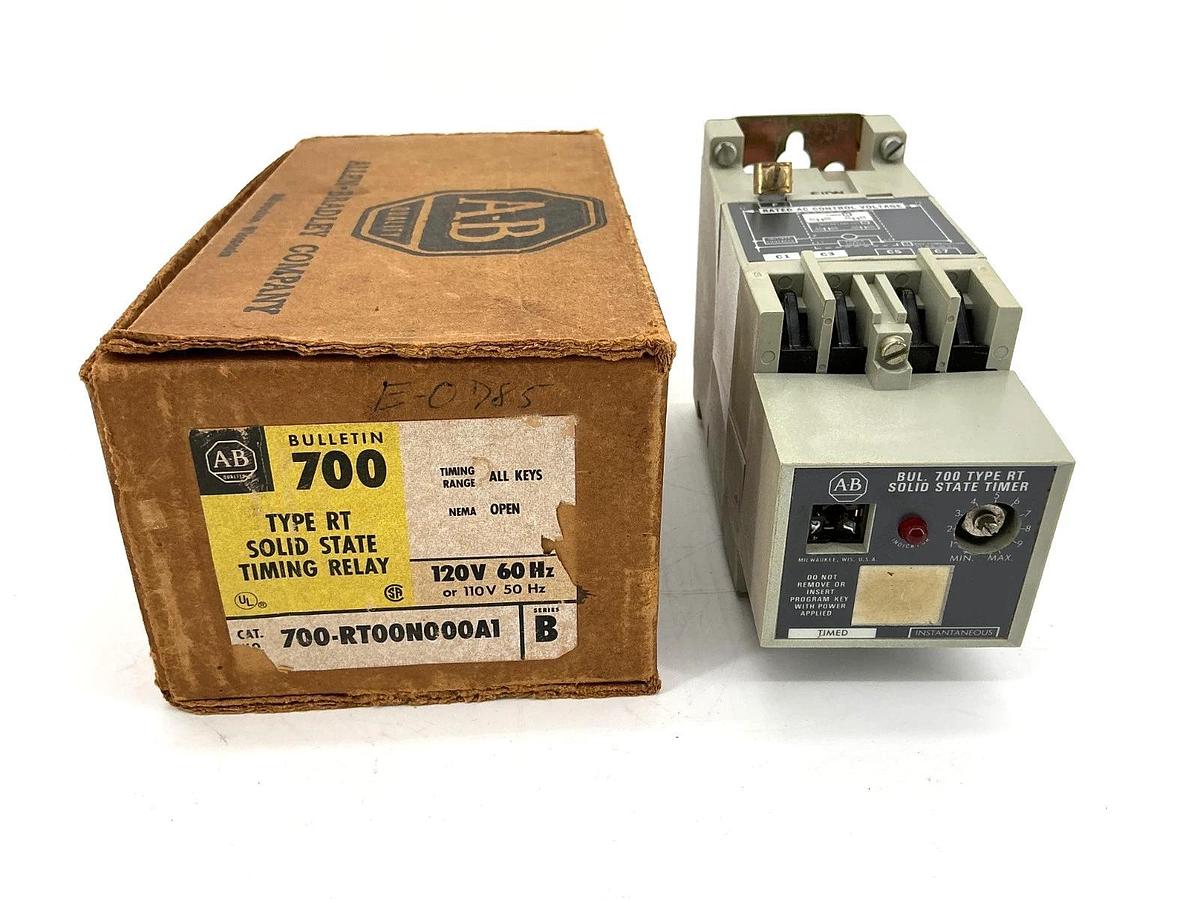 Used Allen Bradley 700-RT00N000A1 Ser B Solid State Timing Relay 110/120V 50/60HZ