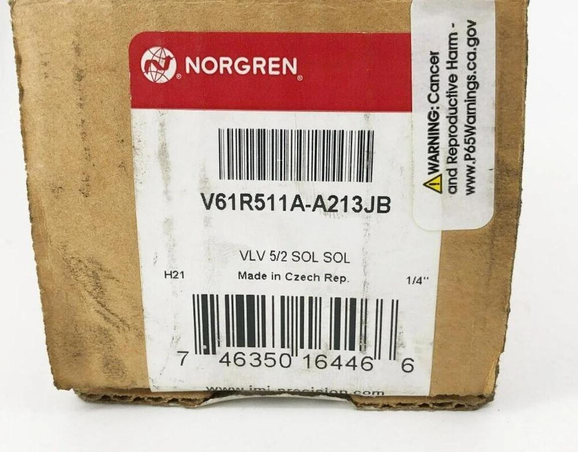 New Norgren V61R511A-A213JB Solenoid Valve 1/4"NPT 24VDC 145 PSIG