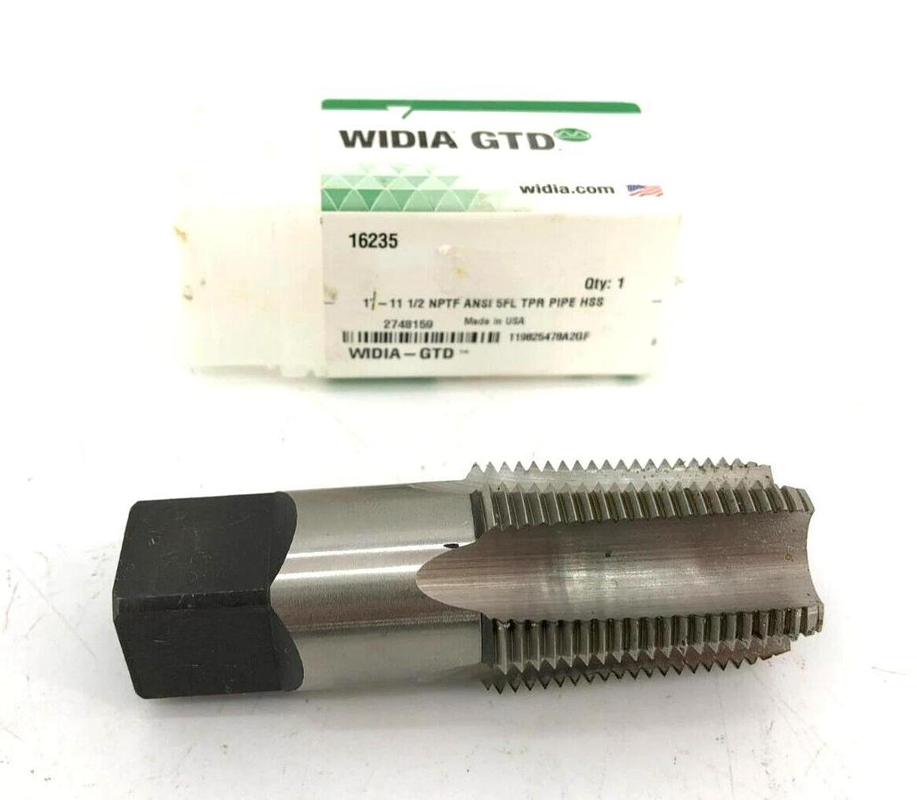 New Widia GTD 16235 Pipe Tap 1"-11-1/2, Taper, 5 Flutes