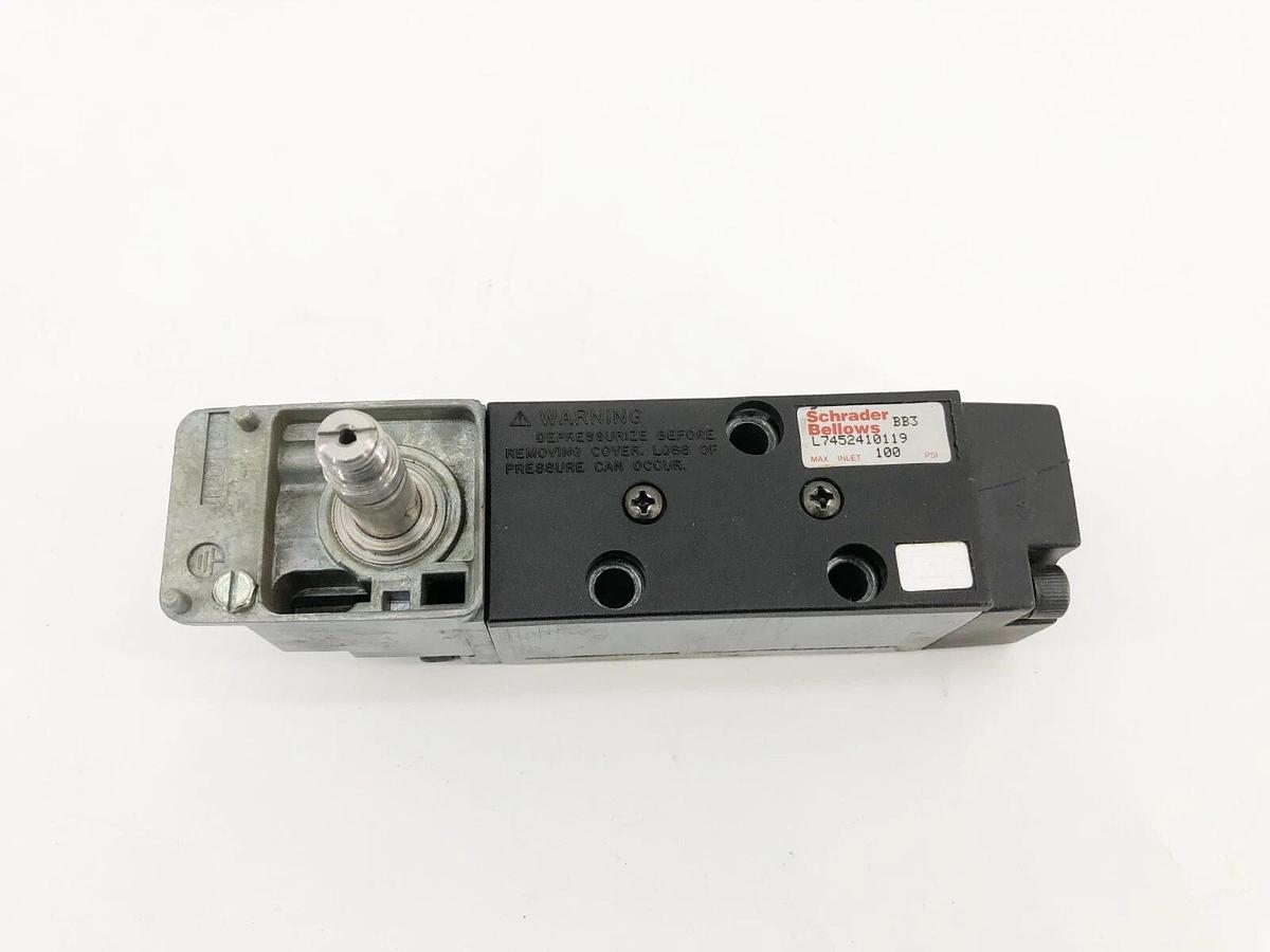 Used Schrader Bellows L7452410119 Pneumatic Valve 100psi - No Coil