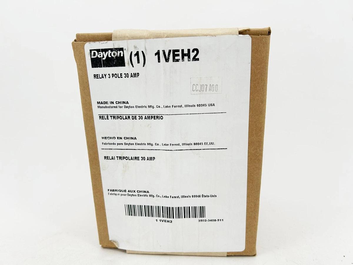 New Dayton 1VEH2 Relay 3 Pole 30 Amp 5018-0004-100
