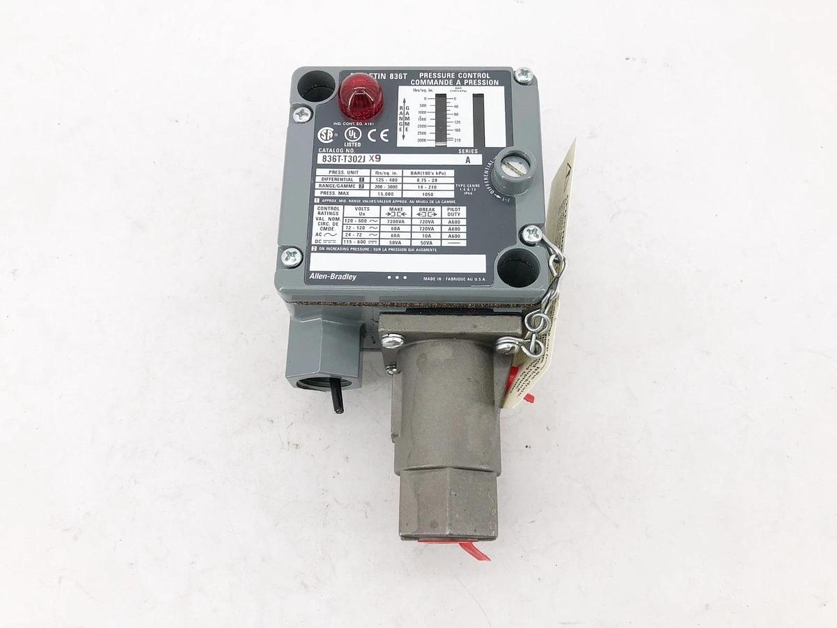 New Allen Bradley 836T-T302JX9 Pressure Control Switch 72-120A 60A 200-3000PSI
