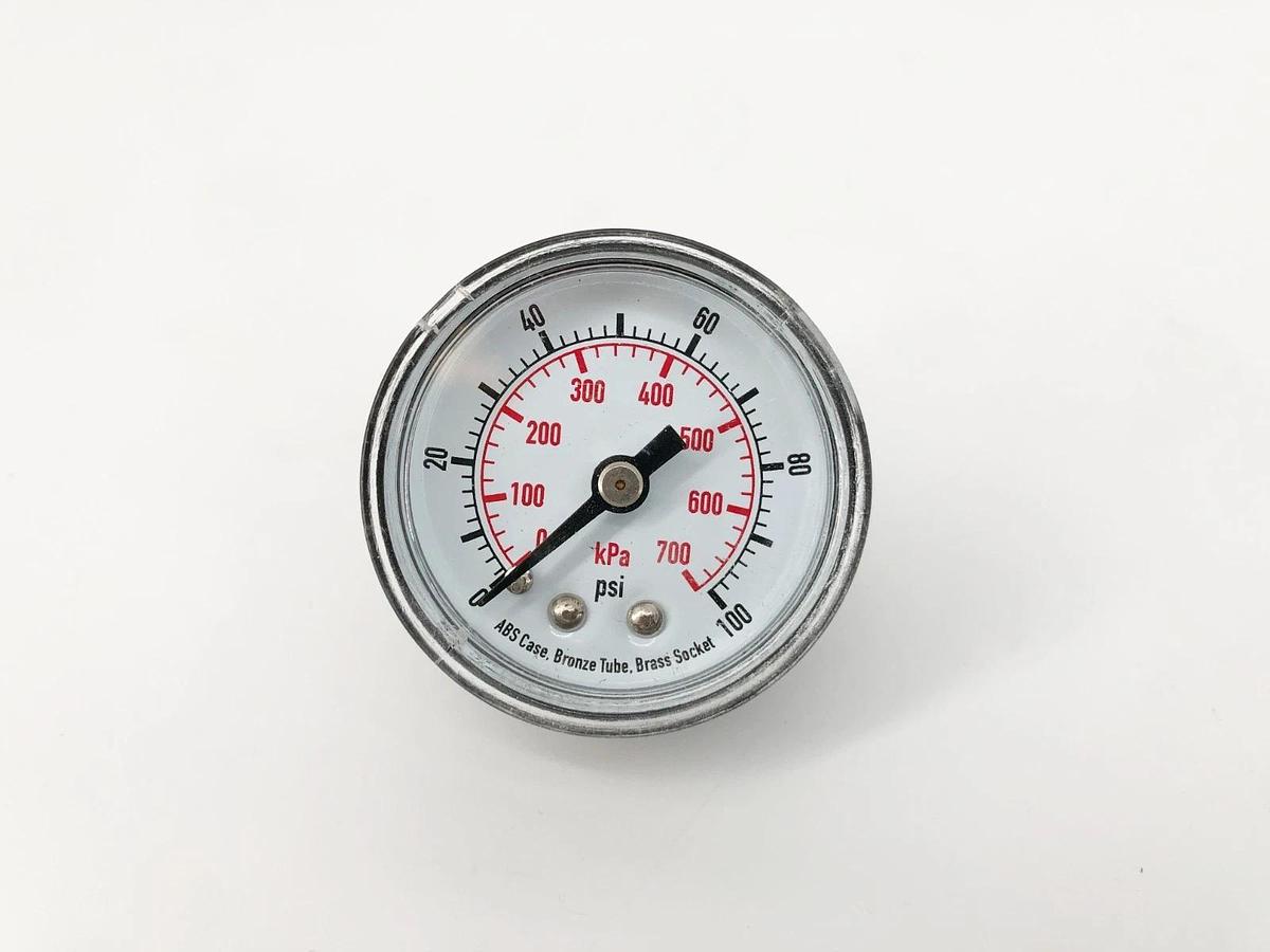 Lot of 2 New 4FLZ7 Bourdon Tube Pressure Gauges 1.5" 0-100psi 4FLZ7A