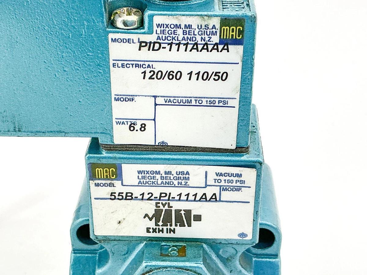 New Mac Valves 55B-12-PI-111AA Solenoid Valve 150PSI 110/120V 6.8W - No Box