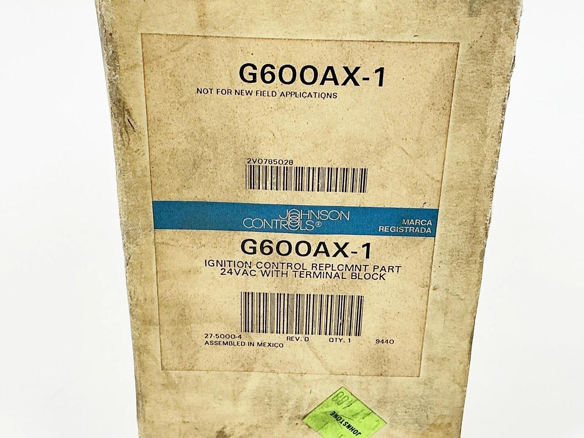 Johnson Controls G600AX-1 Ignition Control 24Vac 2A 60Hz