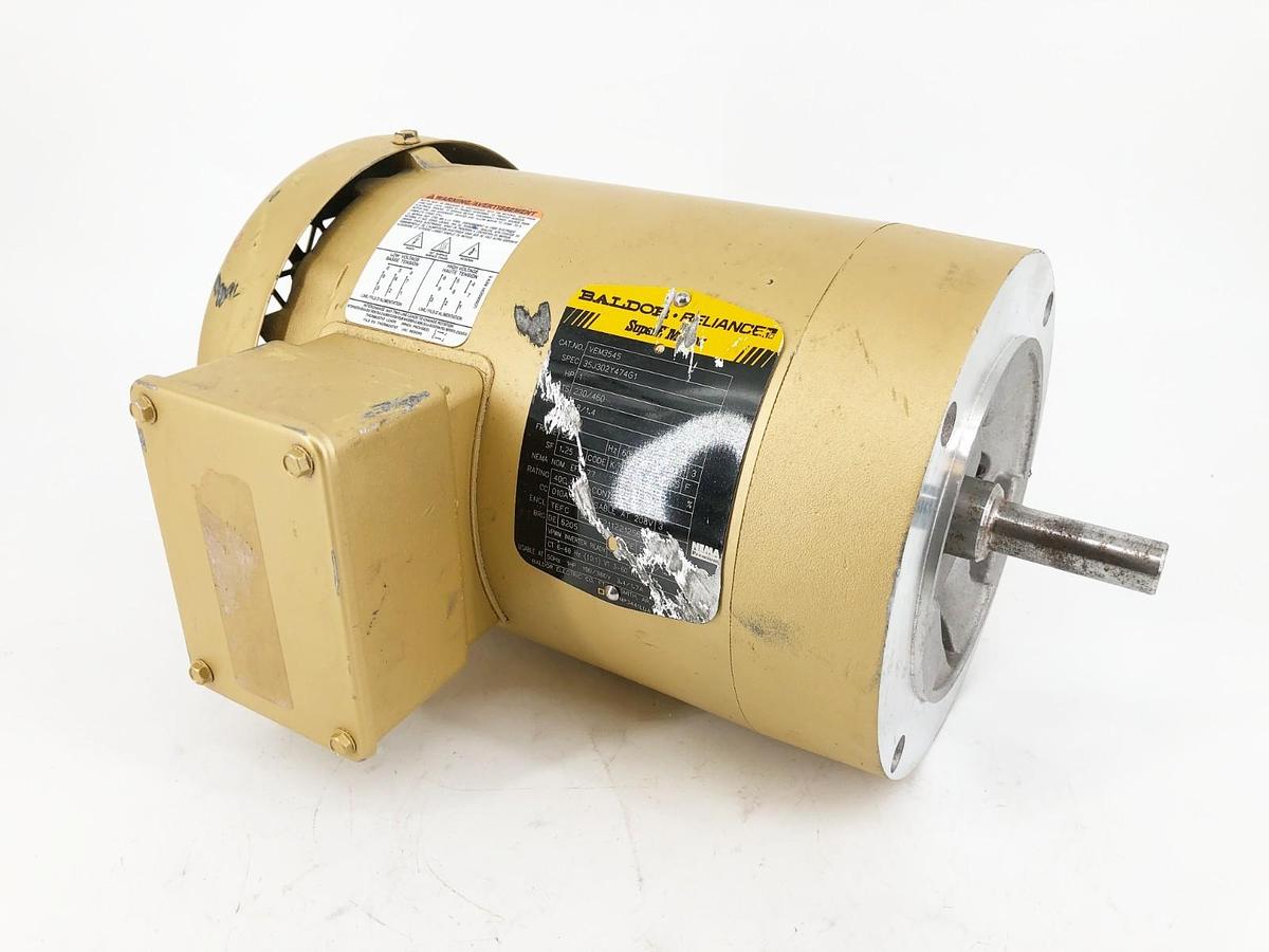 Used Baldor VEM3545 Electric Motor 1HP 230/460V 2.8/1.4A 3PH 35J302Y474G1