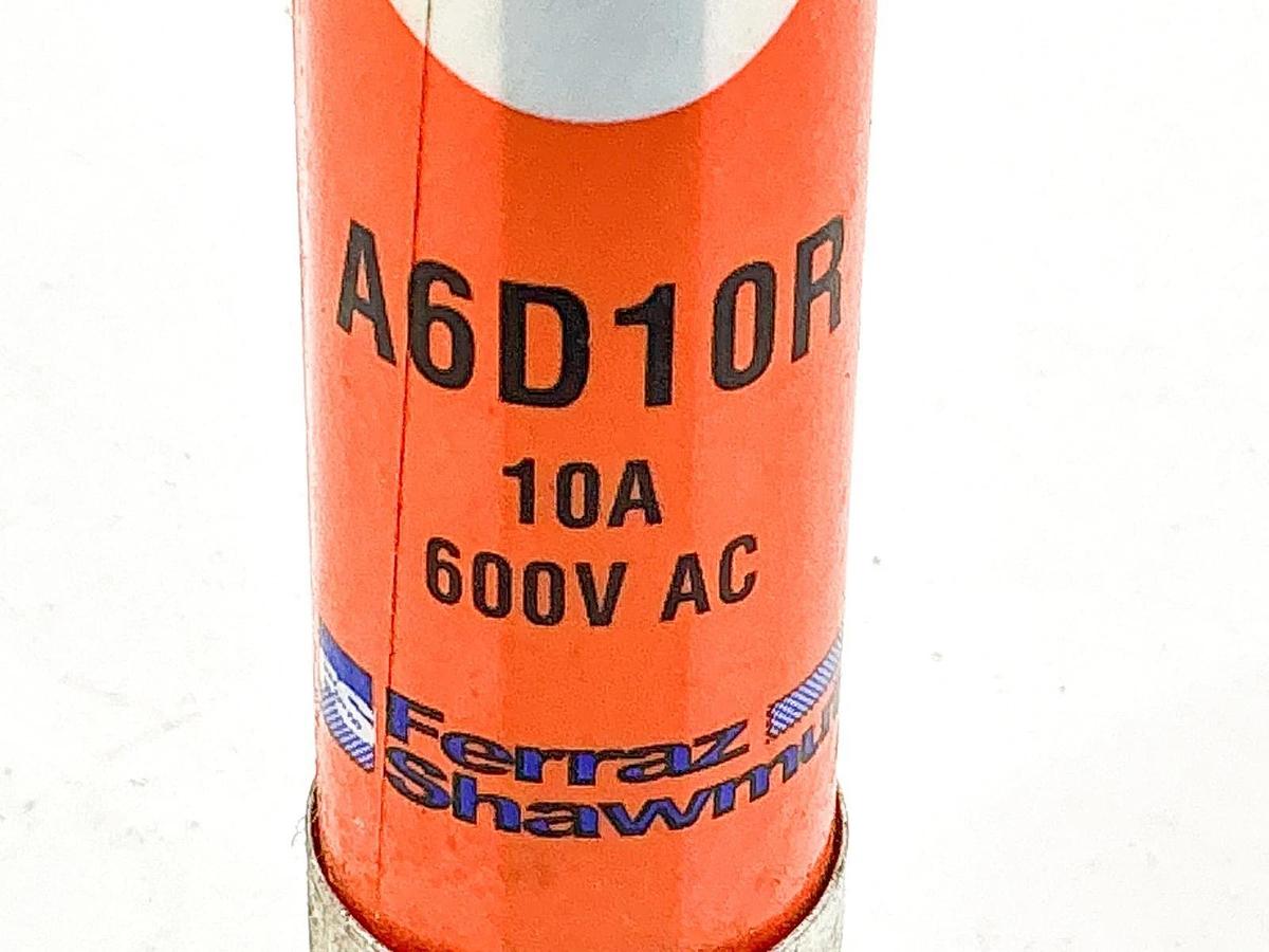 New Ferraz Shawmut A6D10R Duel Element Time Delay Fuse 10A 600V Class RK1