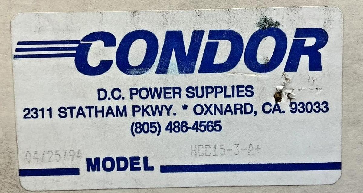 Used Condor HCC15-3-A+ Power Supply 3A 230/240V