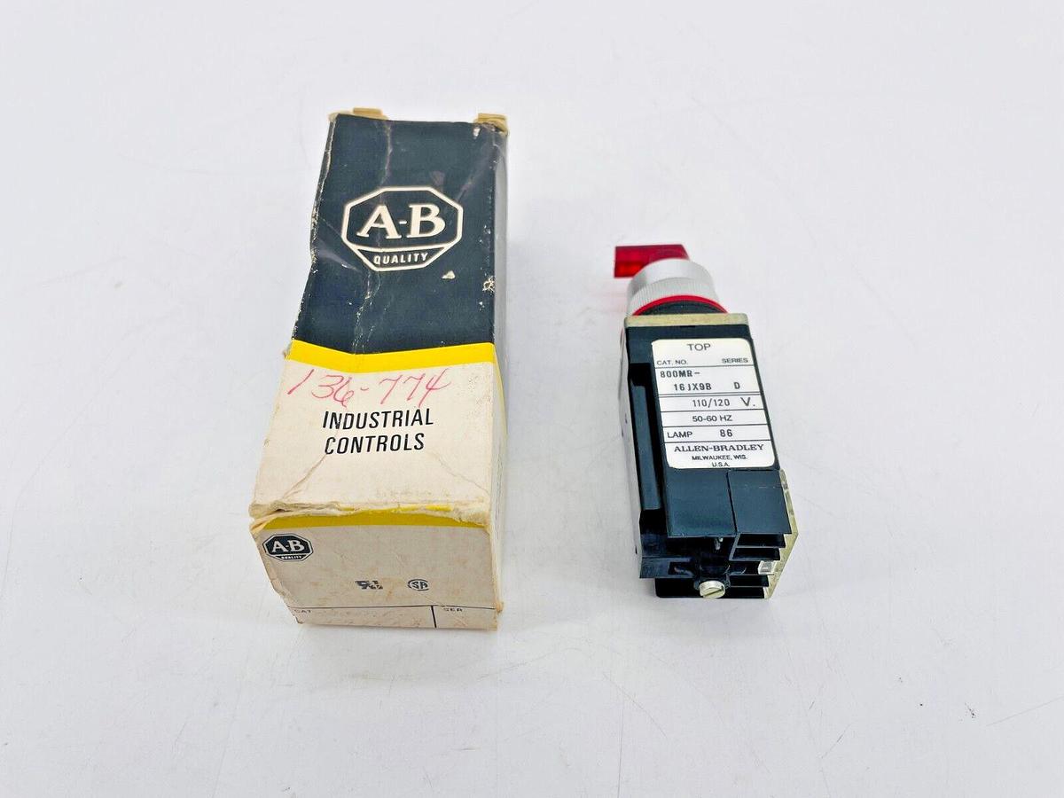 New Allen Bradley 800MR-16JA9BRA Illuminated Selector Switch Red 800MR-16JX9B