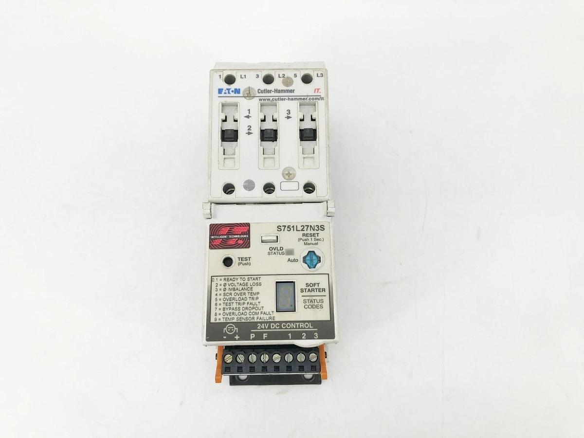 Used Eaton Cutler-Hammer S751L27N3S Soft Starter 27A 575VAC Max 24VDC Coil
