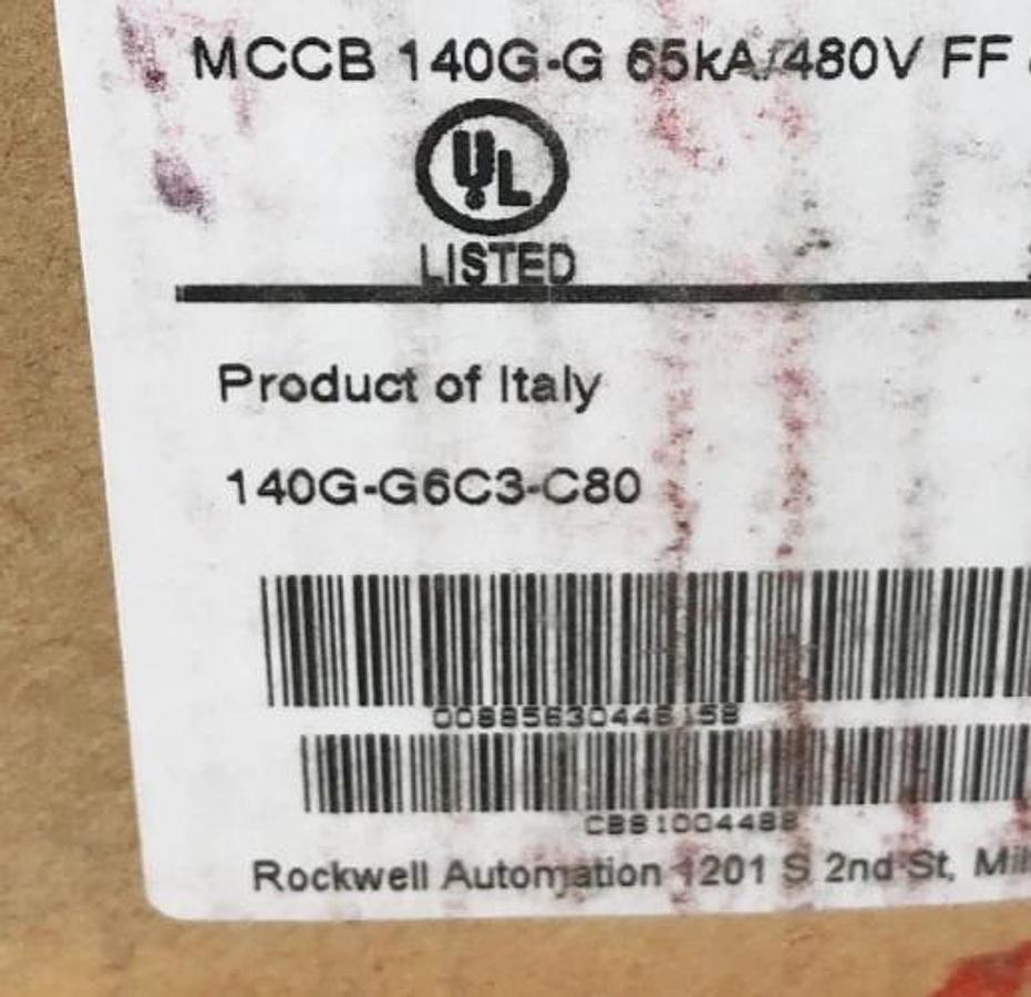 New Allen Bradley 140G-G6C3-C80 Ser. A Circuit Breaker 80A 3P 480V