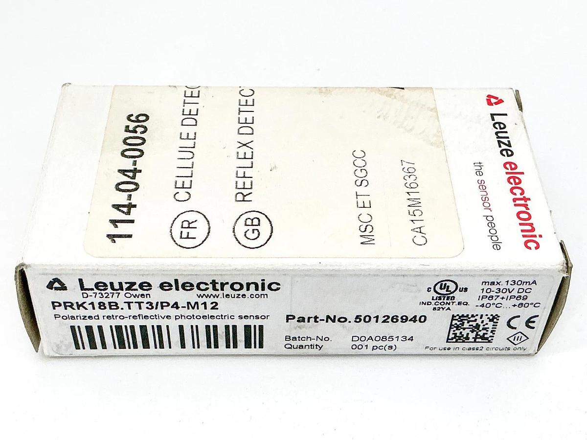 New Leuze Electronics PRK18B.TT3/P4-M12 Photoelectric Sensor 10-30VDC 50126940