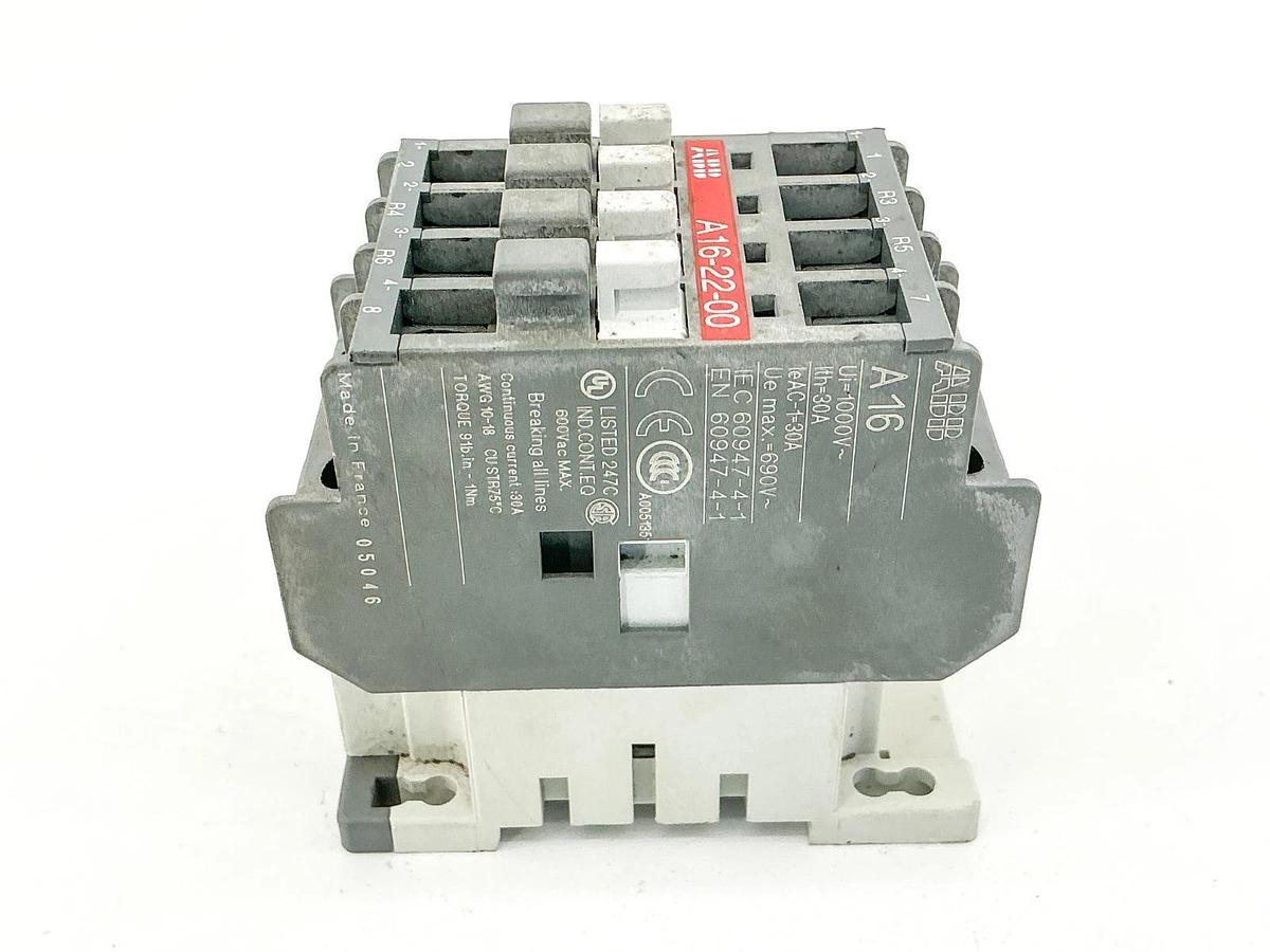 Used ABB A16-22-00-84 Contactor 110/120V Coil 4P
