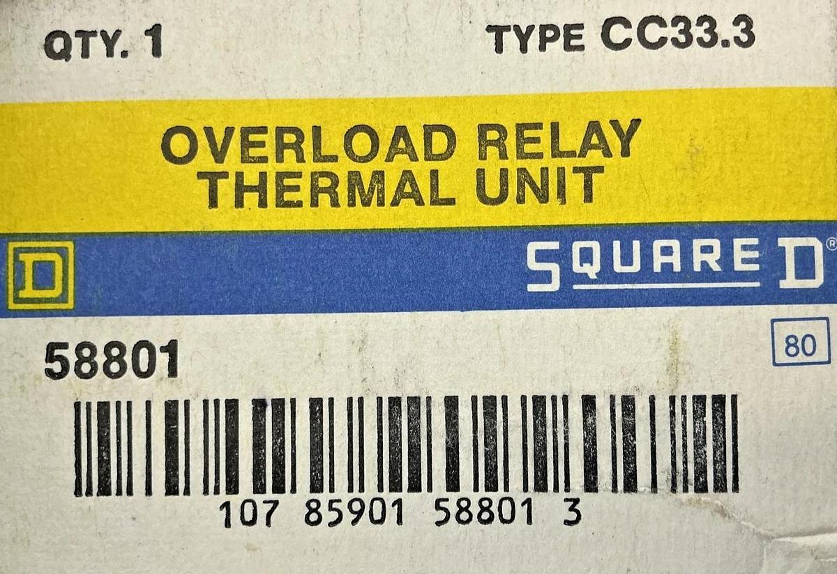 New Square D CC33.3 Overload Relay Thermal Unit