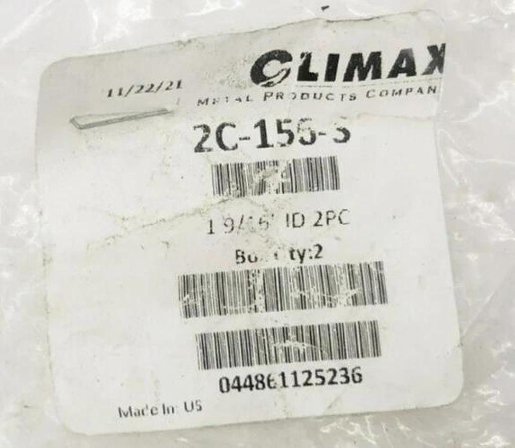 New Climax 2C-156-S Two-Piece Split Clamp Collar Stainless Steel 1-9/16" ID