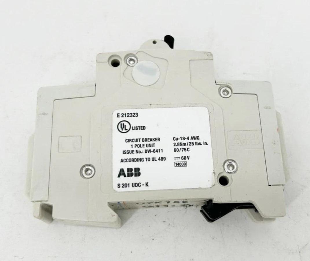 New ABB S201UDC-K15 Circuit Breaker 1-Pole K Curve 15A 60VDC
