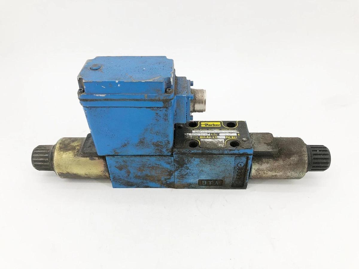 Used Parker D1FXE02HCNBJ0050 Servo Valve 24VDC Nom. 3A 500psi