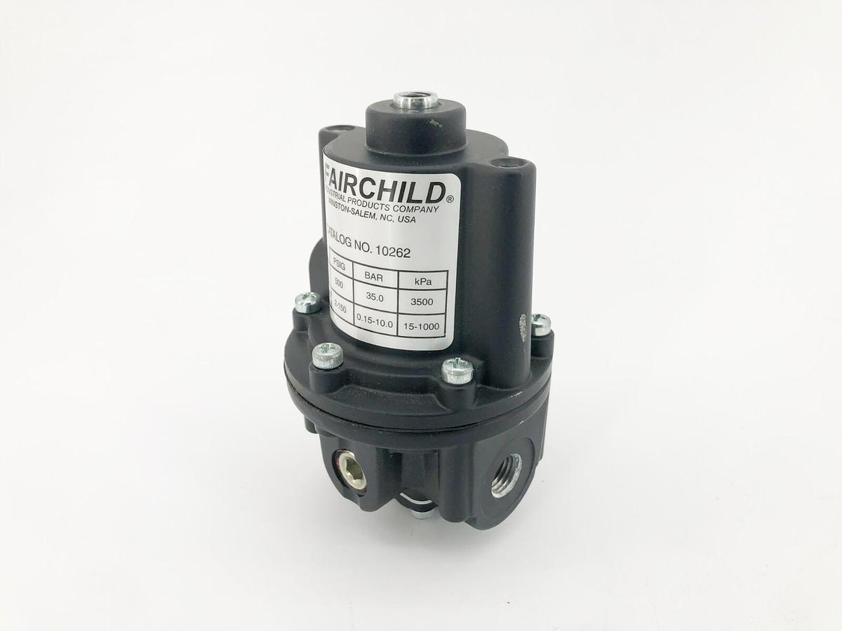 Used Fairchild 10262 Pressure Regulator 500psi Max 2-150psig Range 1/4"