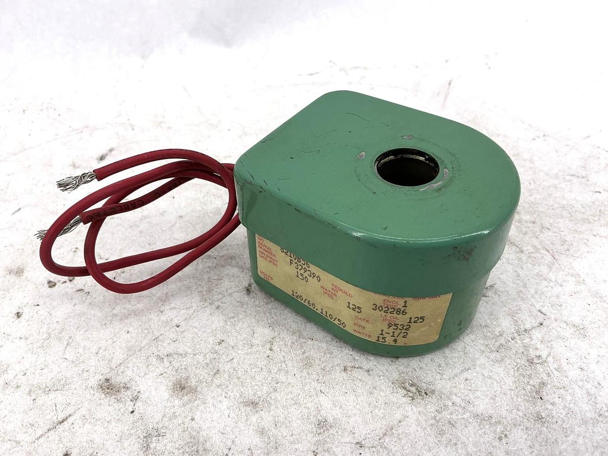 Used ASCO 8210B56-120/60 110/50 Solenoid Coil 15.4W 150PSI 110/120V 50/60HZ