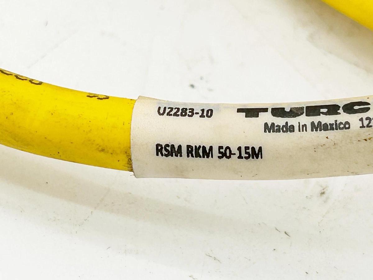 Used Turck RSM RKM 50-15M Cordset 5pin Straight 9Amp 300V 15M U2283-10