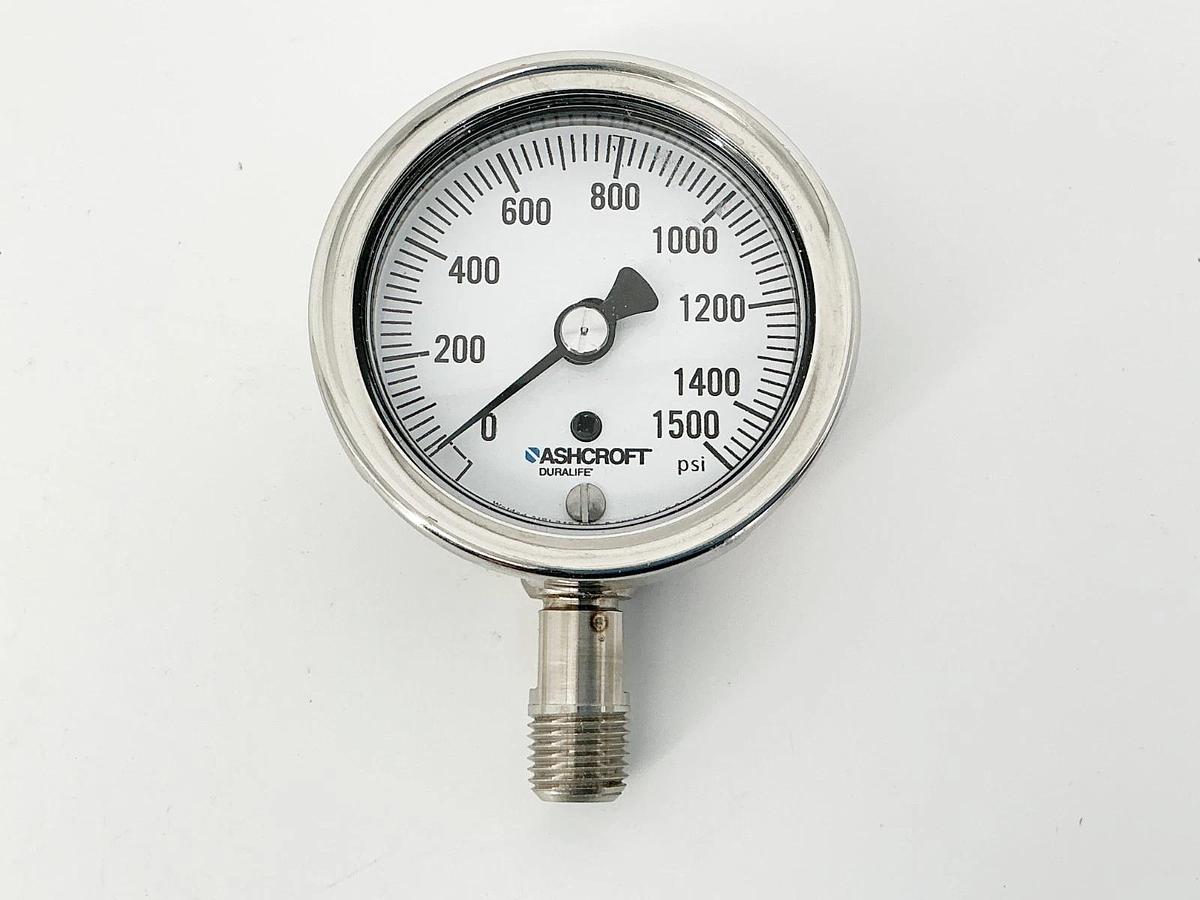 New Ashcroft 251009SW02L1500# Pressure Gauge 1500PSI 2-1/2" 316 Tube 30098150-47