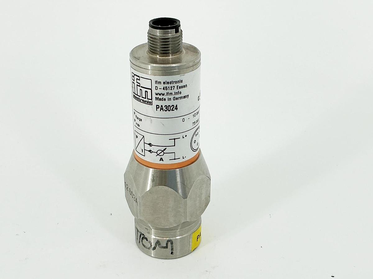 Used IFM PA3024 Pressure Sensor 75Bar 1/4" 10.8-30V 4/20mA