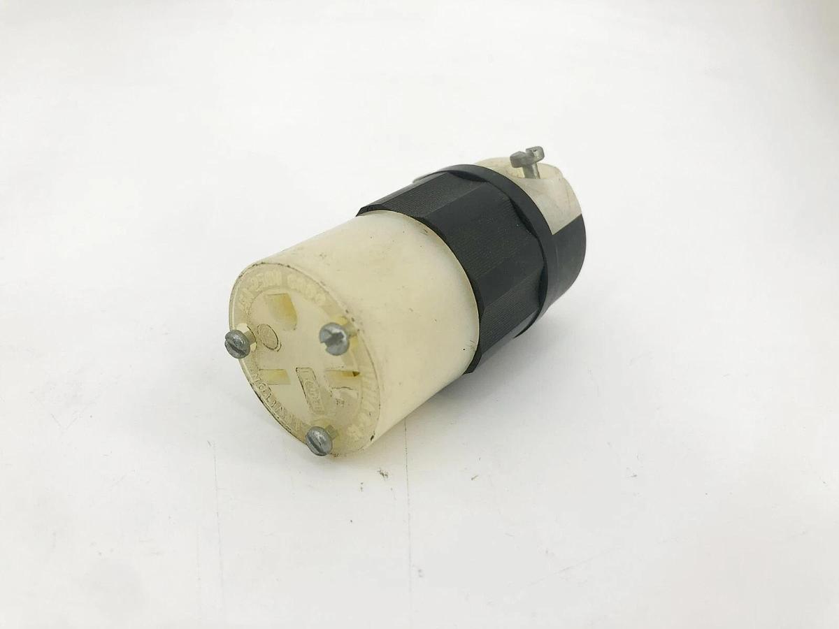 Used Lot of 6 Leviton 5669-C Straight Blade Locking Plug & Connectors 15A 250V