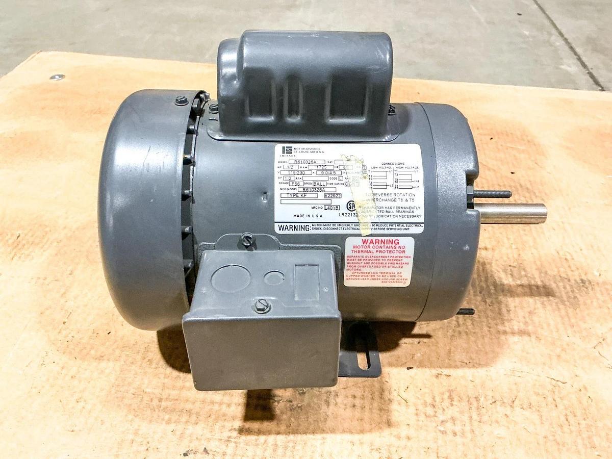 New Emerson R610326A Electric Motor 1/2HP 1PH 230V 1725RPM - No Box