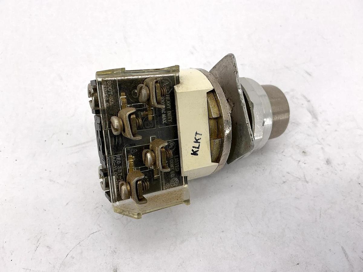 Used Allen Bradley 800T-J43 Ser T Selector Switch Unit 3-Position 30mm - No Key