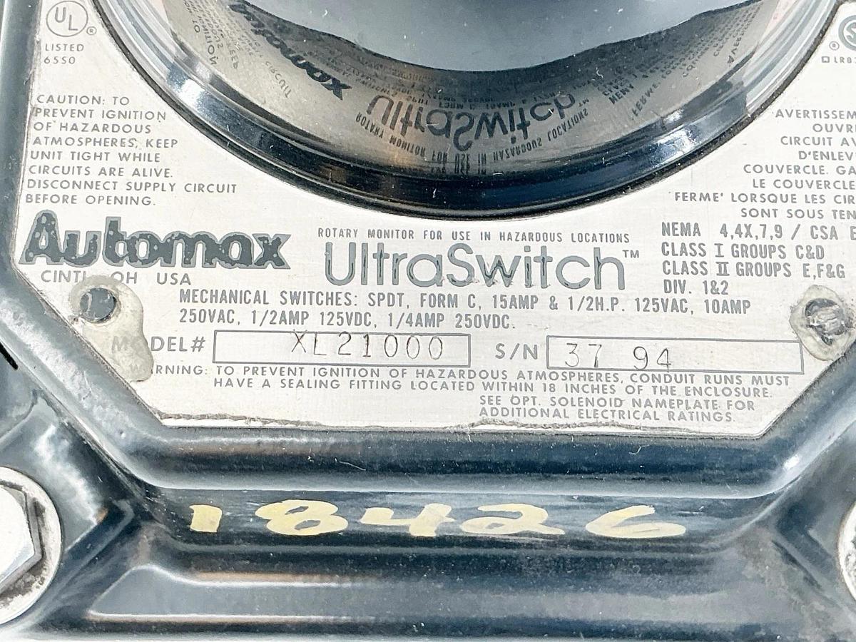 Used Automax XL21000 UltraSwitch Flow Monitor Valve 10/15A 250V