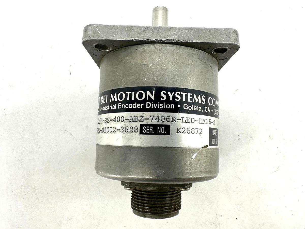 Used BEI H25D-SS-400-ABZ-7406R-LED-EM16-S Encoder 7 Pin