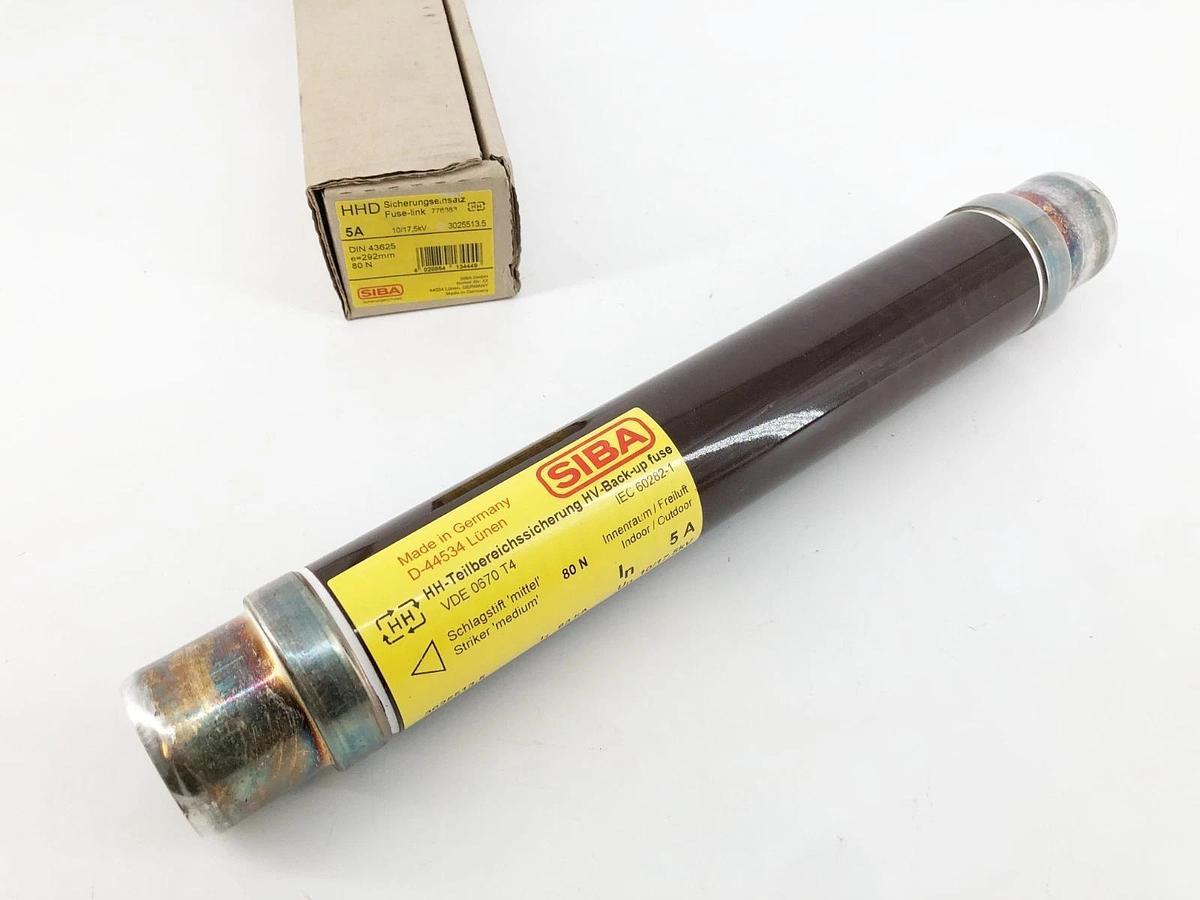 New SIBA 3025513.5 Fuse-Link HHD 5A 10/17,5kV DIN 43625 e=292mm 80 N