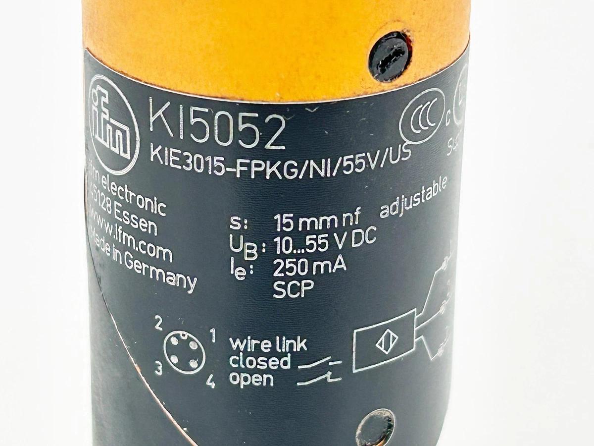 Used IFM KIE3015-FPKG/NI/55V/US Capacitive Sensor 15MM Sensing Range 55V KI5052