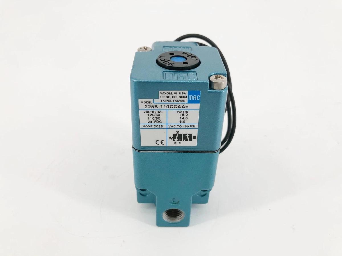 New MAC Valves 225B-110CCAA Solenoid Valve 110/120V 3/2-Way