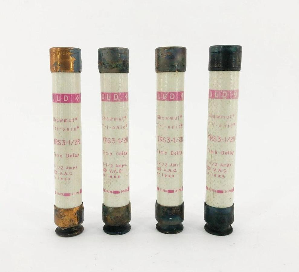 Used Lot of 4 Gould TRS 3-1/2R Time Delay Fuses 3-1/2A 600VAC Class RK5