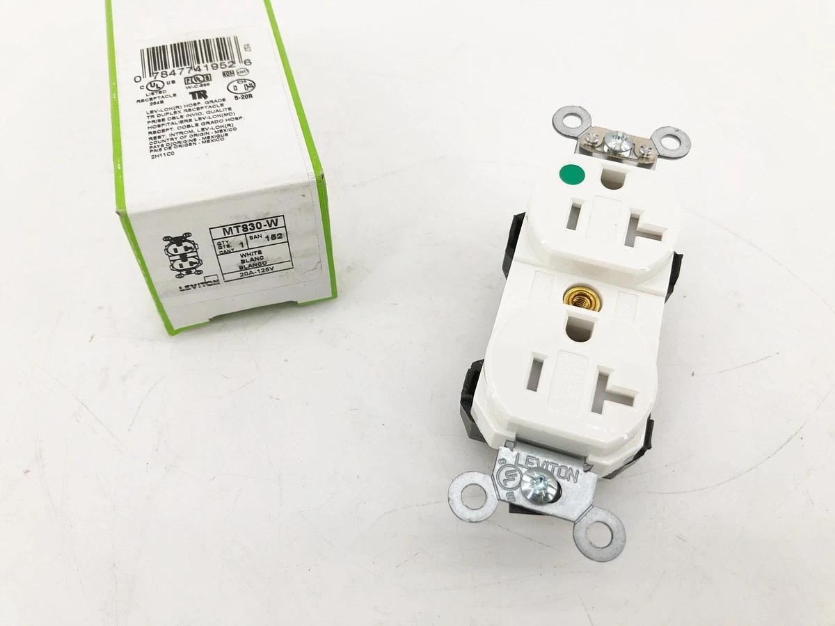 New Leviton MT830-W Lev-Lok Modular Wiring Device 20A 125V White