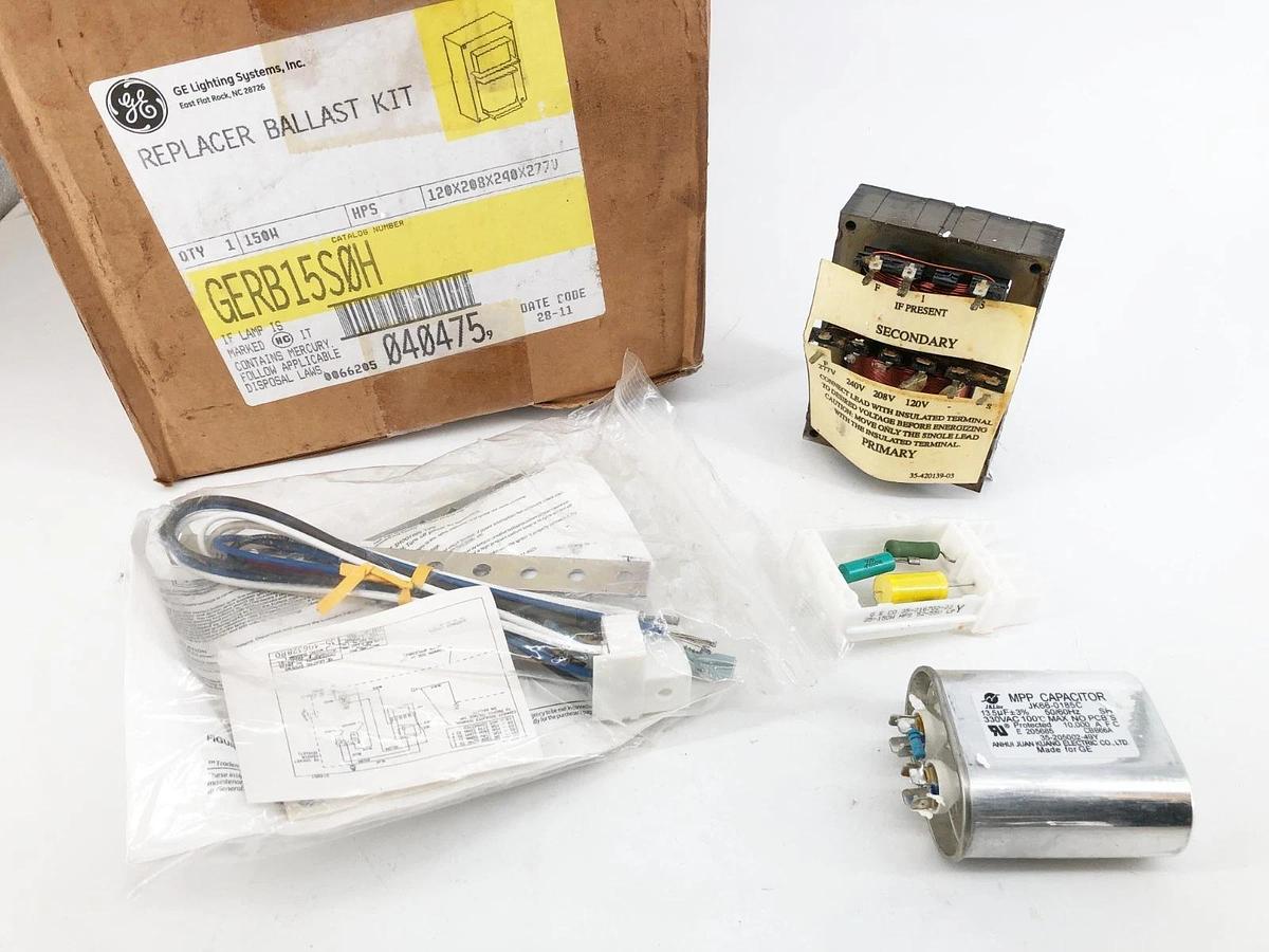 New GE General Electric GERB15S0H Replacer Ballast Kit 150W HPS 120/208/240/277V