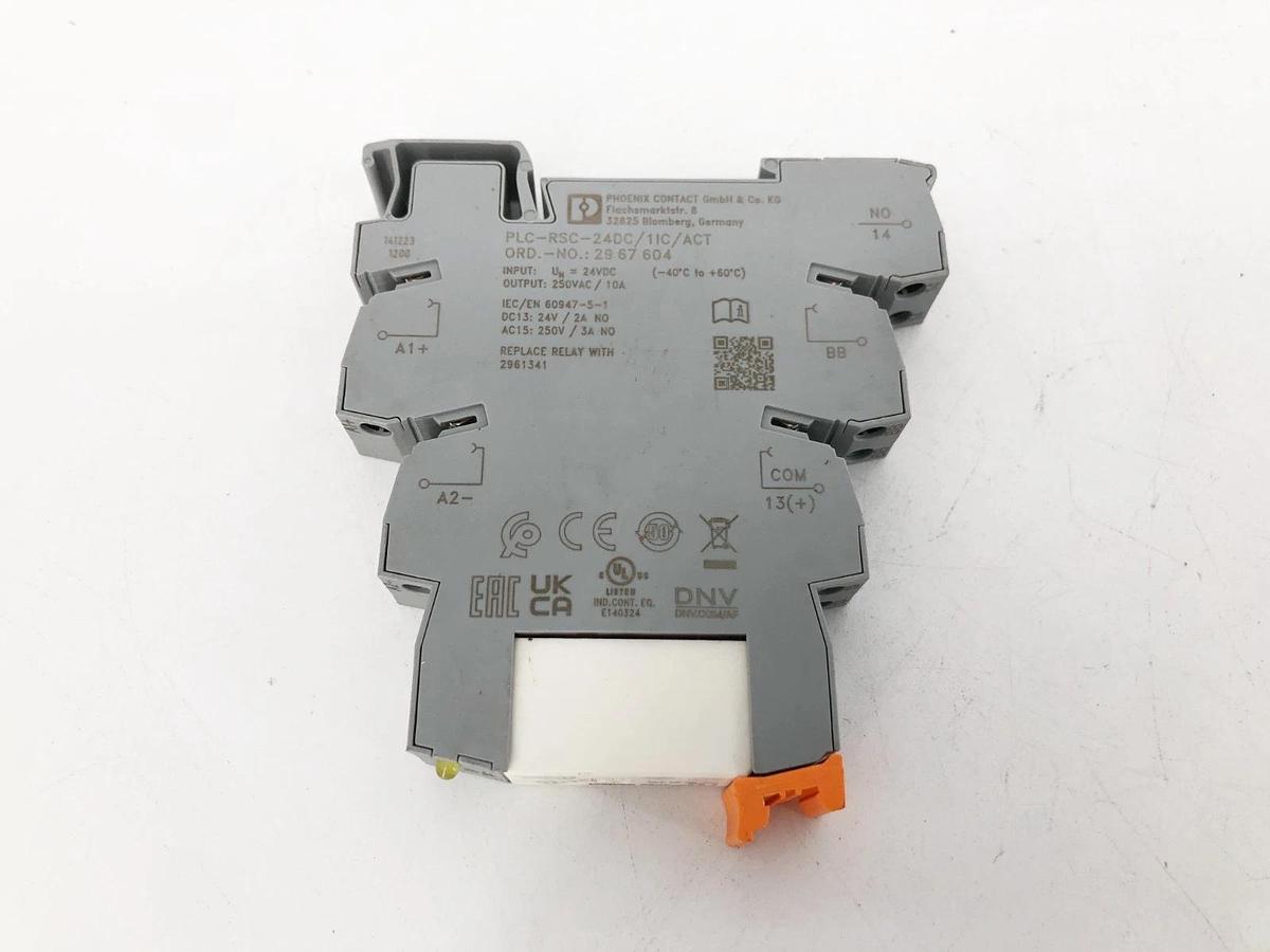 Lot of 2 New Phoenix Contact PLC-RSC-24DC/1IC/ACT Relay Modules 2967604 - No Box