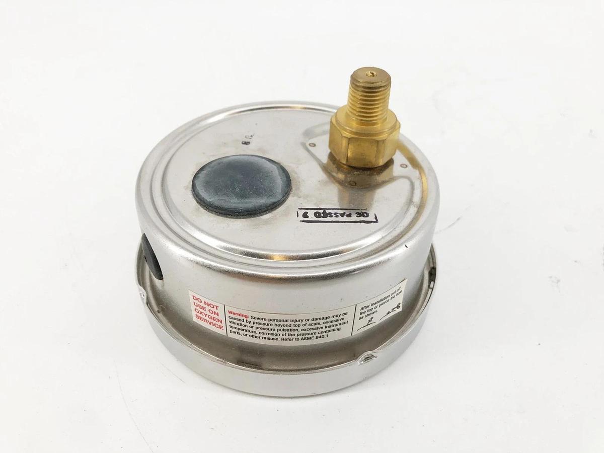 New Reotemp PG40-S2-C4-P17 Gauge SS/Brass 0-60psi 1/4" Back Mount