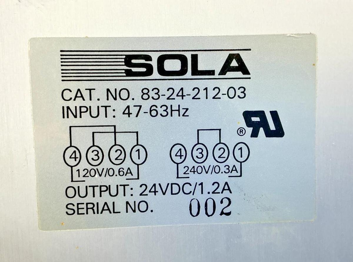 New Sola 83-24-212-03 Power Supply 120/240VAC 47-63HZ 1.2A 24VDC 50/60HZ -No Box