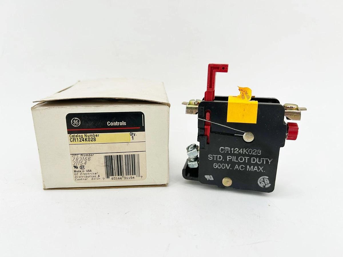 New General Electric CR124K028 Overload Relay 600V 1 Pole