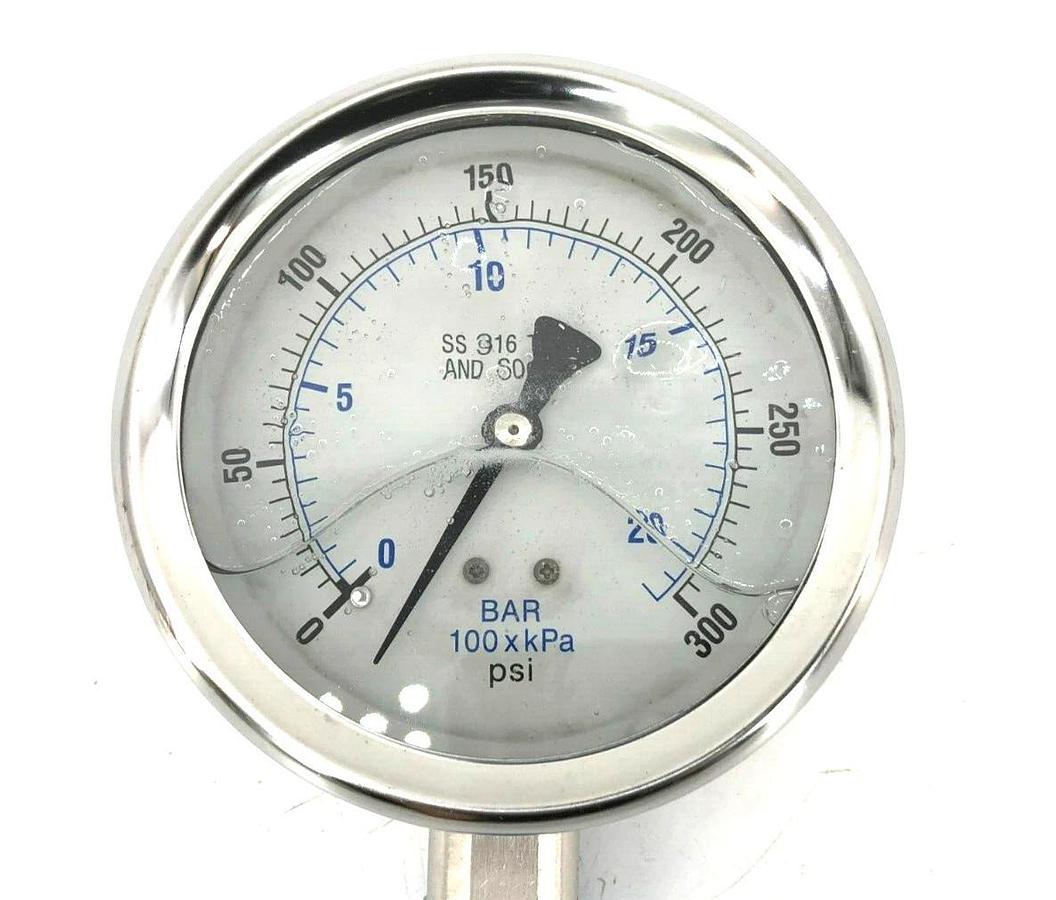 New PIC Gauges 30ZV86 Stainless Steel Pressure Gauge 300psi 301L-402H