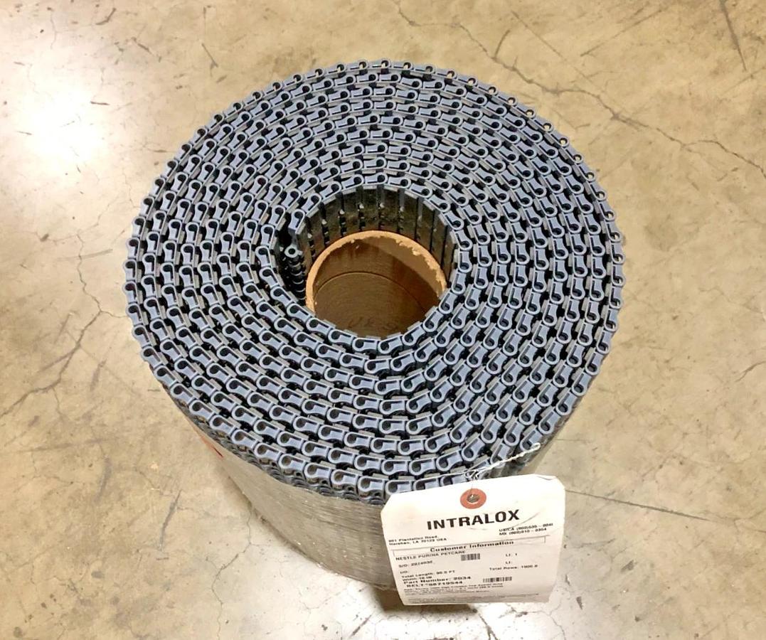 New Intralox 2034 Series 1000 Flat Friction Top Acetal Gray 18.39FT x 18" No Box