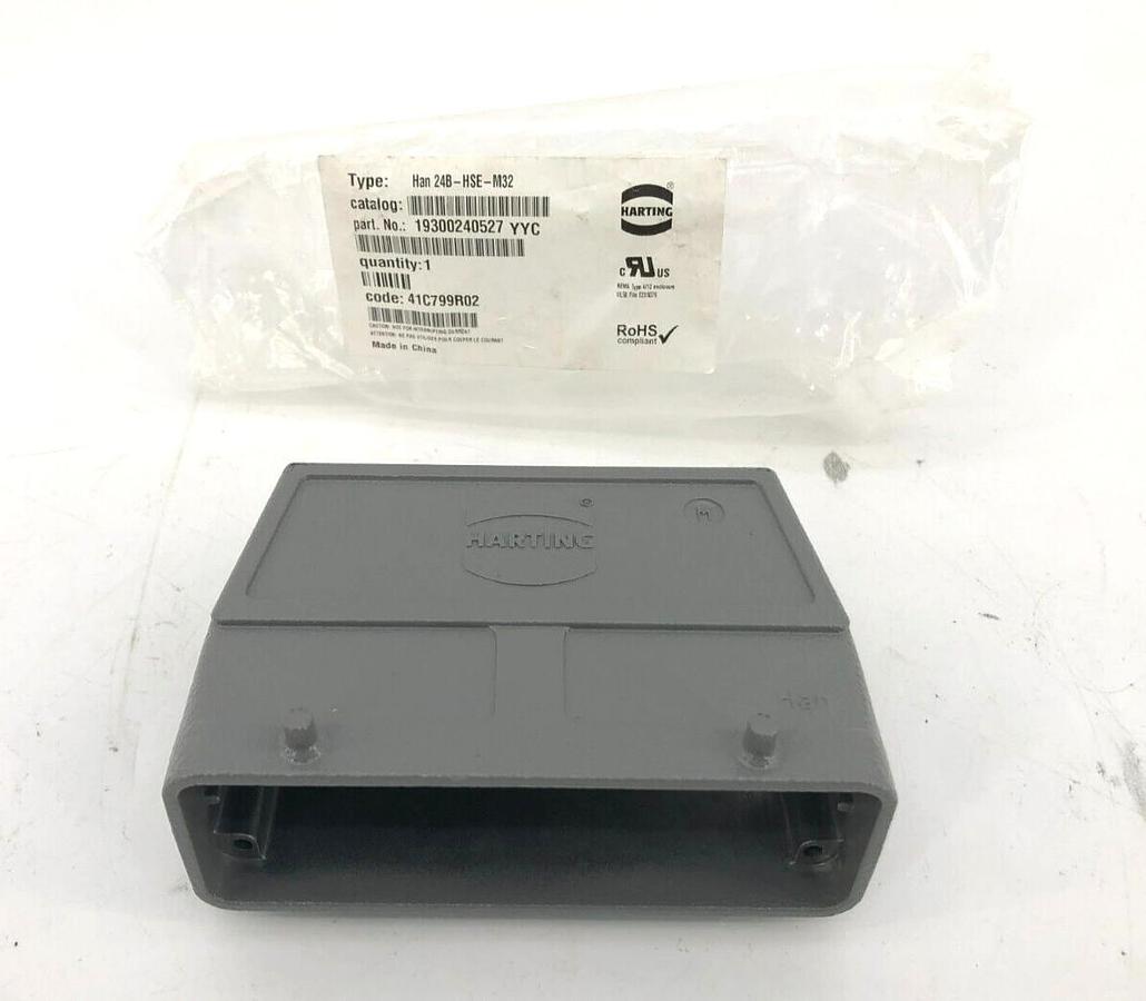 New Harting 19300240527 Aluminum Side-Entry Connector Hood