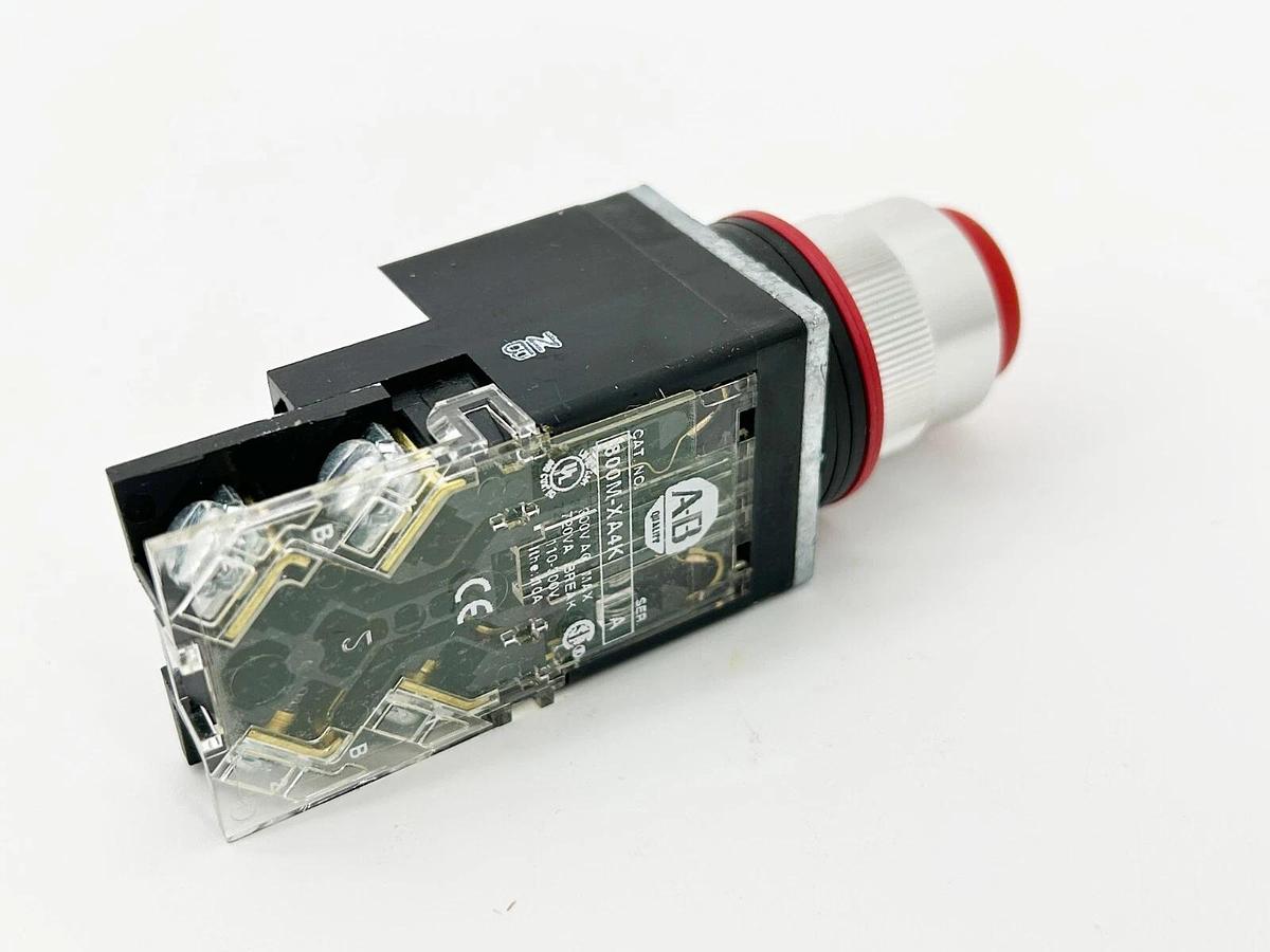 New Allen Bradley 800MR-B6A4K Pushbutton Momentary Contact Red Ser.C