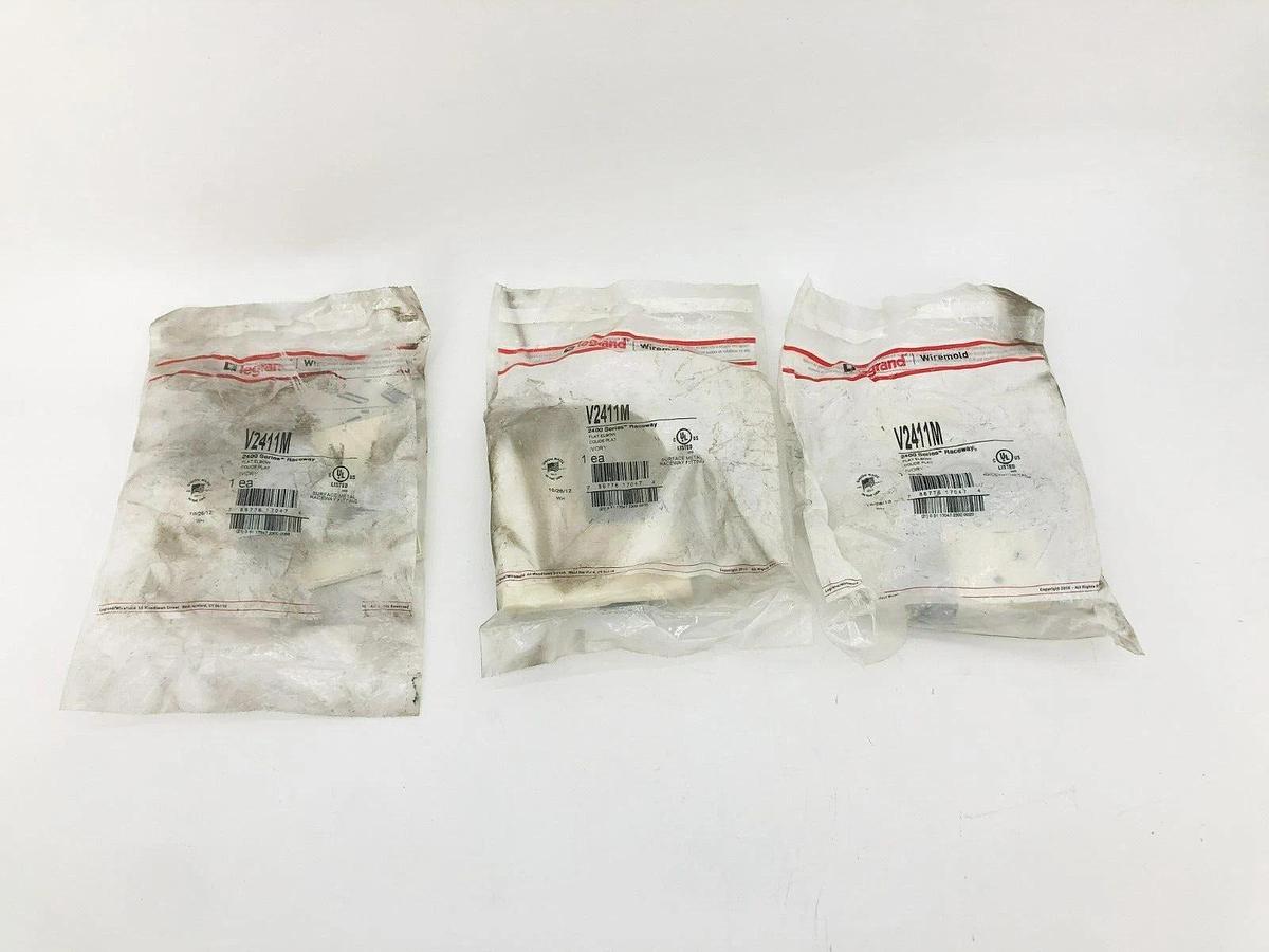 Lot of 3 New Legrand Wiremold V2411M Flat Elbow Fittings 2400 Series