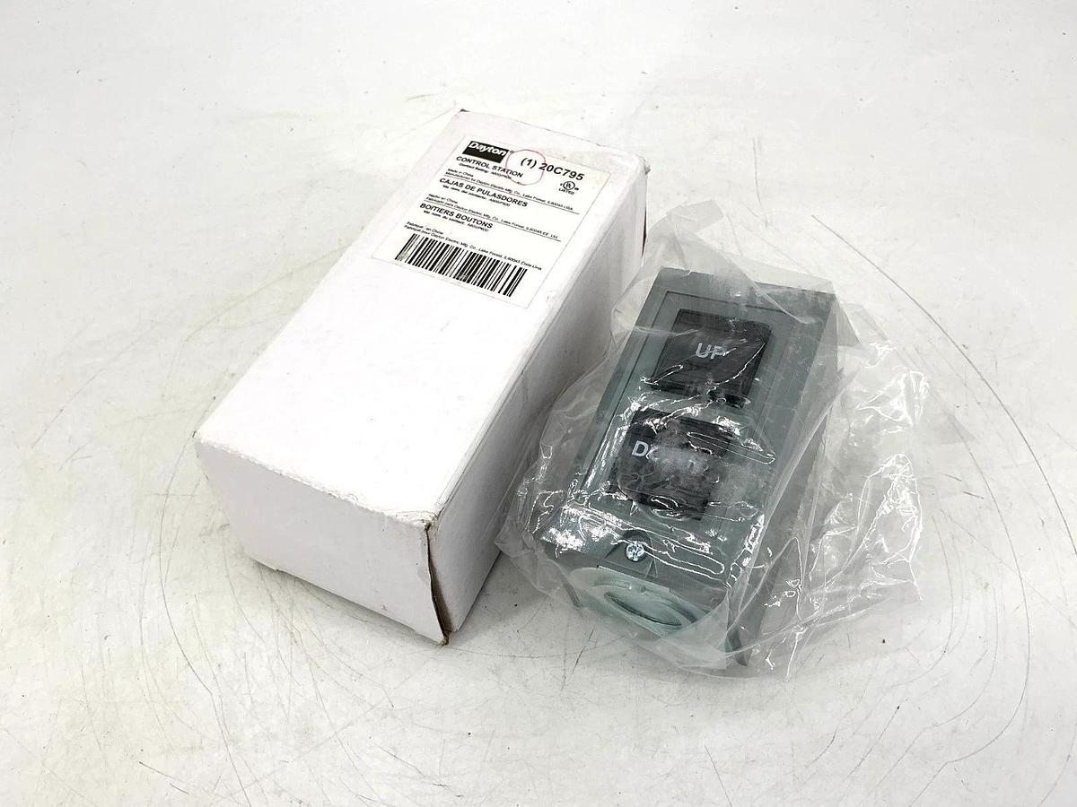New Dayton 20C795 Control Station Pushbutton Up/Down Contact Rating: A600/P600